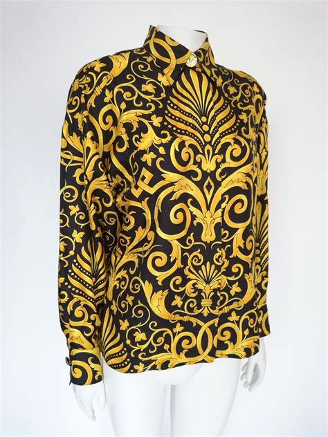 vintage versace shirt silk|versace silk shirt women's.